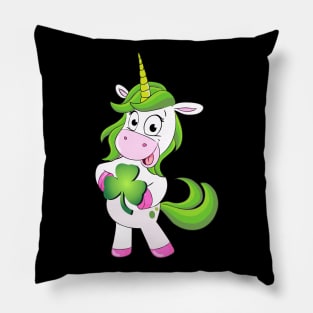 St Patricks Day Girls Dabbing Unicorn Leprechaun Lepricorn Pillow