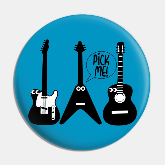 Pick Me Funny Guitar Pin by Timeforplay