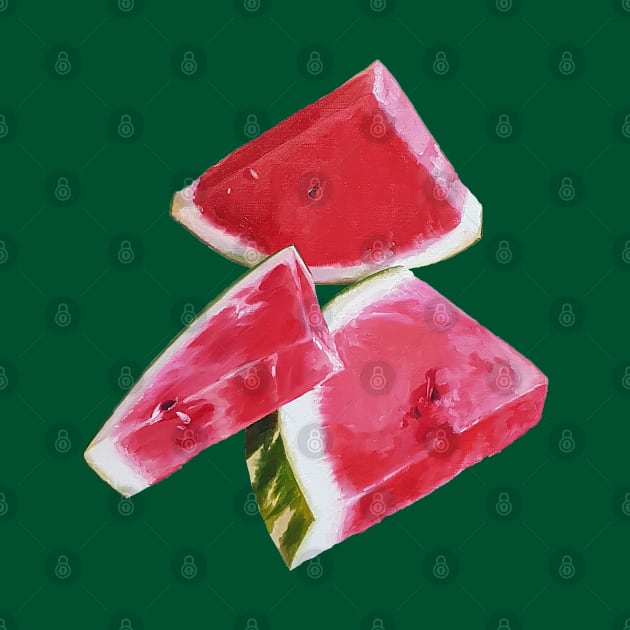 Watermelon Slices painting (no background) by EmilyBickell