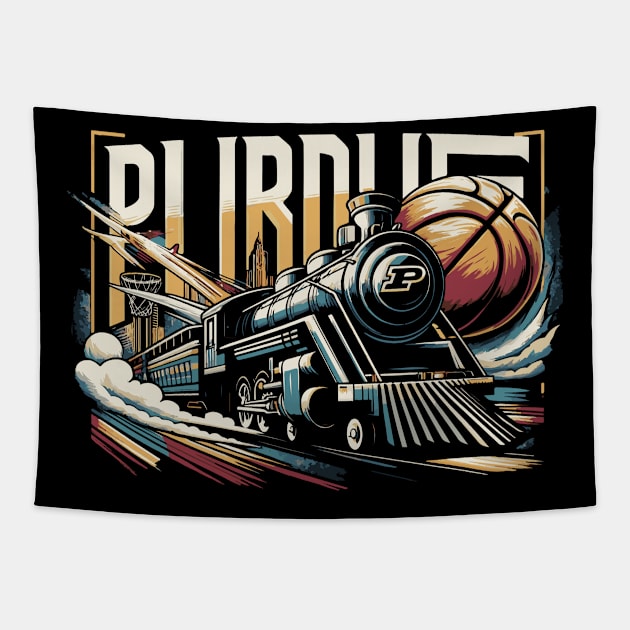 PURDUE Basketball Tribute - Basketball Purdure University Design Purdue Tribute - Basket Ball  Player Tapestry by TributeDesigns