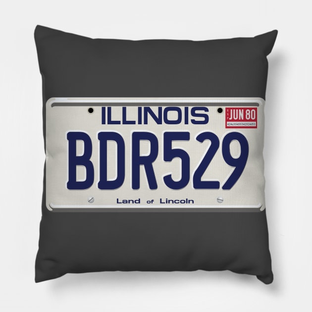 Bluesmobile License Plate BDR529 Pillow by Uri_the_Red