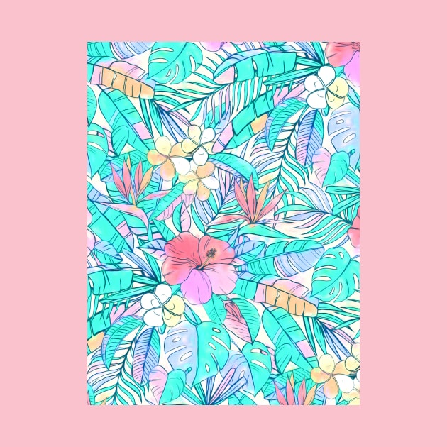 Pretty Pastel Hawaiian Hibiscus Print by micklyn