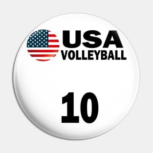 USA Volleyball #10 T-shirt Design Pin