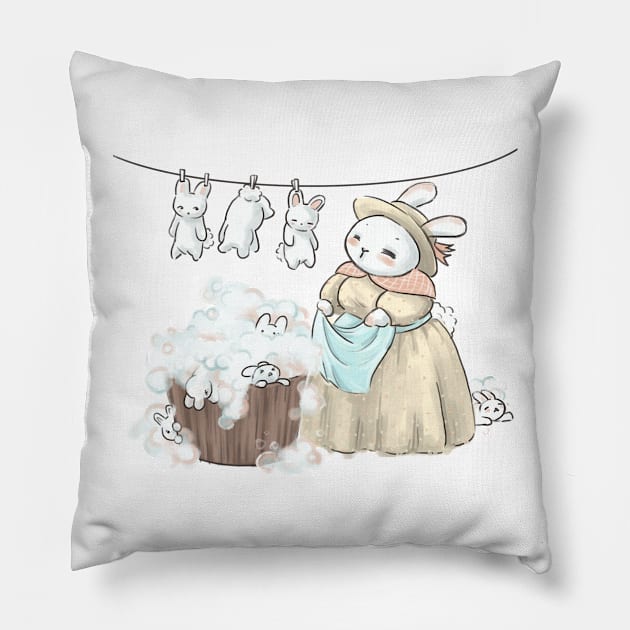 Washing up Day Pillow by PaperMegpie