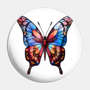 Stained Glass Colorful Butterfly #1 Pin