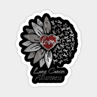 Lung Cancer Awareness Red Heart Edition Magnet