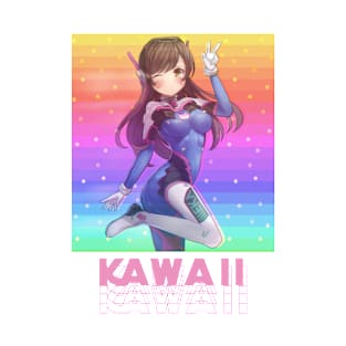 Kawaii Pastel Color Sky Anime Poster Design | Overwatch D.Va T-Shirt