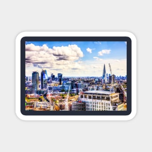 London City Canary Wharf Aerial View Magnet