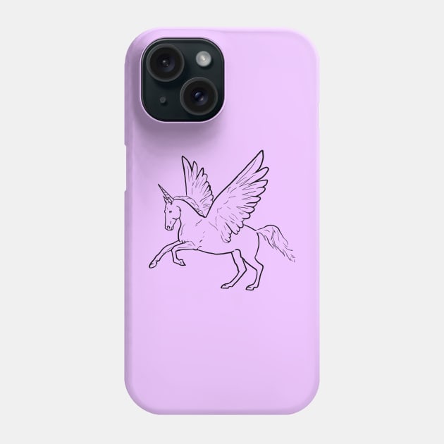 Unicorn + Pegasus = Alicorn! Phone Case by Elizabeths-Arts