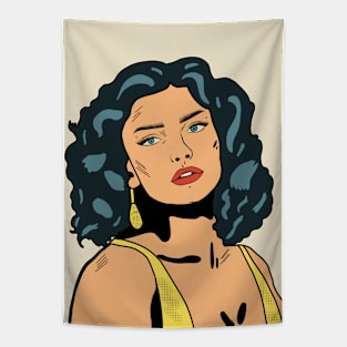 Comic Girl Retro Vintage Style Tapestry