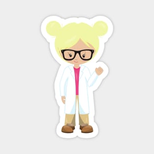 Science Girl, Scientist, Cute Girl, Blonde Hair Magnet