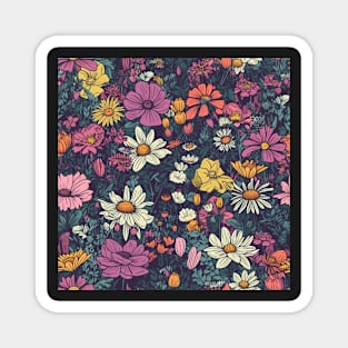 Blooming Flowers Patter Magnet