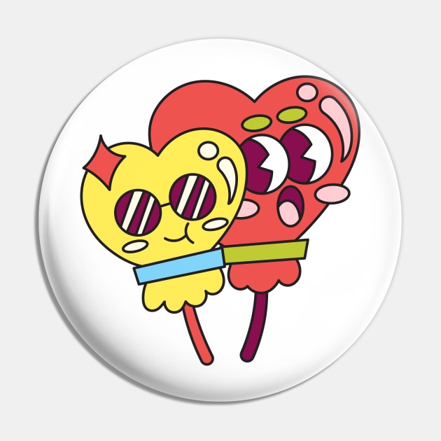 Cute Love Balloon Mascot Pin by aditvest