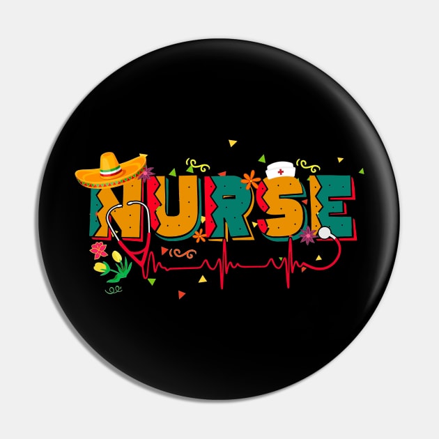 Stethoscope Heartbeat Nurse Mexican Cinco De Mayo Fiesta Pin by webster