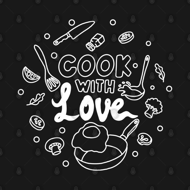 Cook with Love Line Art by Kimprut