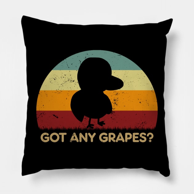 Retro Sunset - Duck Got Any Grapes? Pillow by GoodIdeaTees