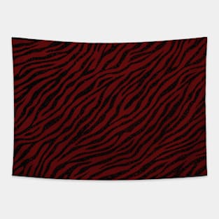 Savage Distressed Black and Dark Red Tiger Pattern Animal Print Wild Safari Tapestry