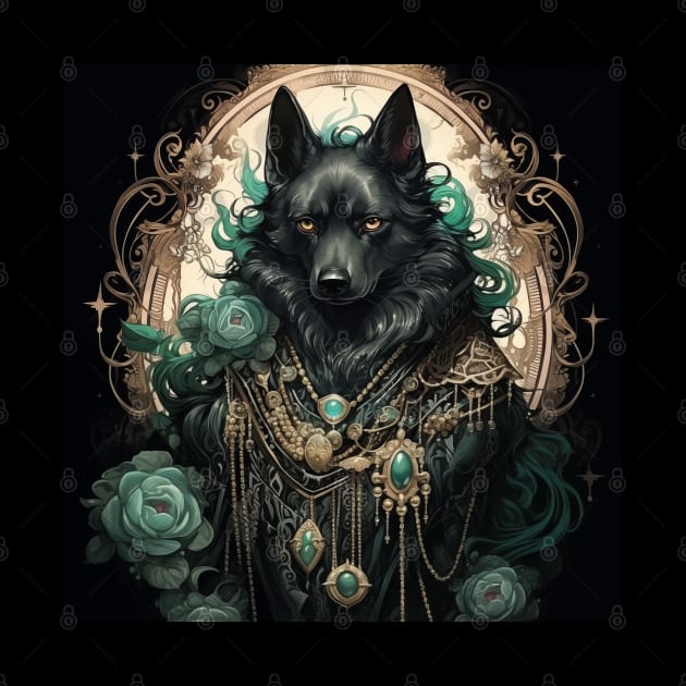 Victorian Black German Shepherd by Enchanted Reverie