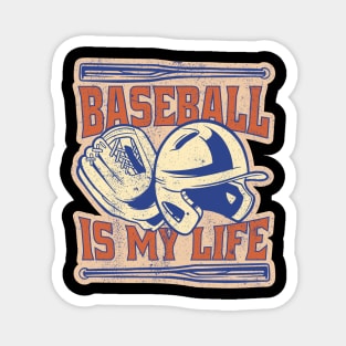 Vintage Distressed Baseball Lover Magnet