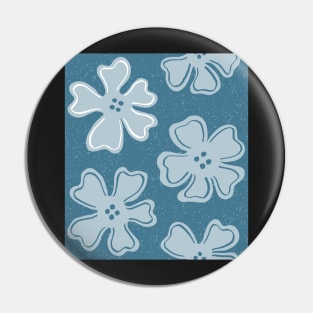 Pattern of light blue and white button flowers on blue Pin