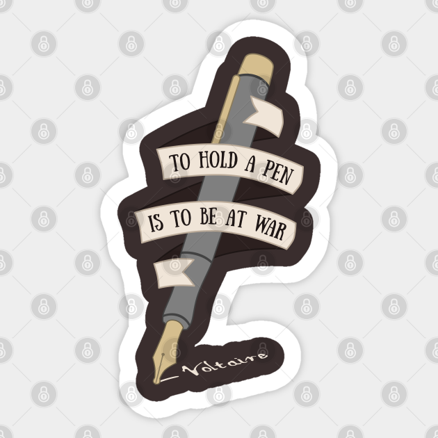 Dark Academia Writing Quote By Voltaire Writer Sticker Teepublic Regardless of age, race, education standard and gender. dark academia writing quote by voltaire by electricfangs