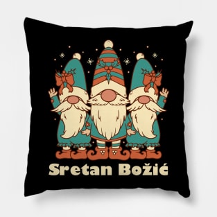 Merry Christmas in Croatian Pillow