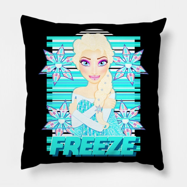 FREEZE Pillow by ryanvincentart