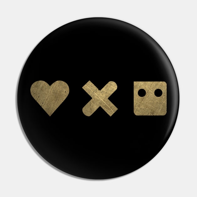 Love Death Robots Inspired Gold Edition Horizontal Pin by teresacold