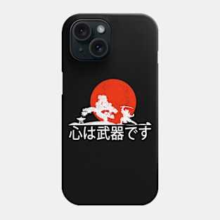 Samurai in front of bonsai tree Japan Phone Case