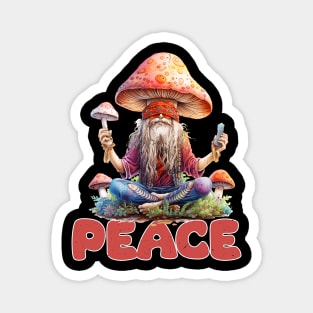 Peace-Old-Man-Meditate-Hippie Magnet