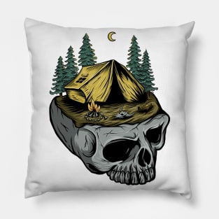 skull camp Pillow