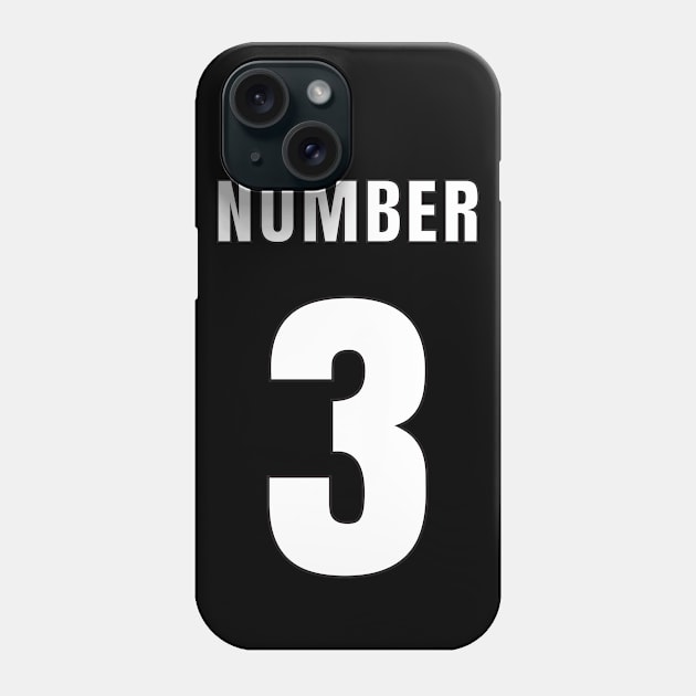 NUMBER 3 FRONT-PRINT Phone Case by mn9