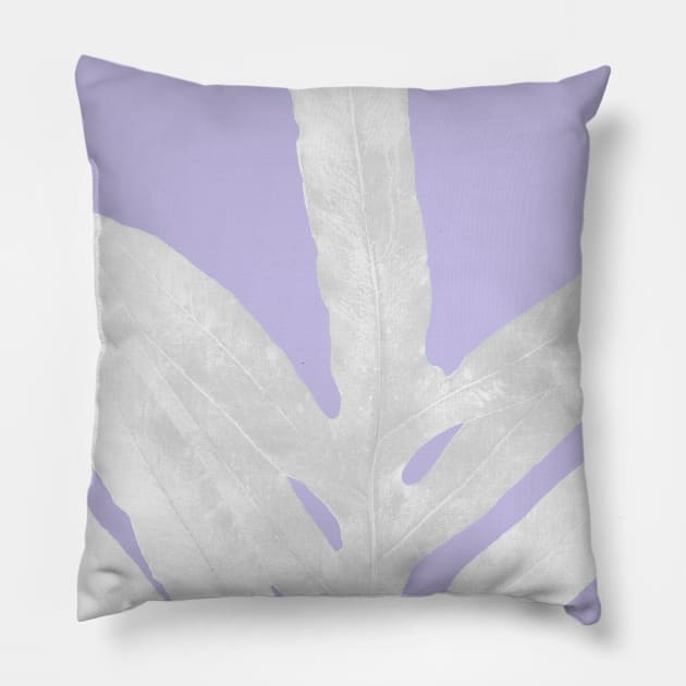Green Fern on Lavender Inverted Pillow by ANoelleJay