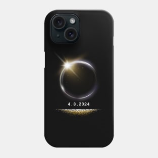 Glowing total solar eclips april 2024 Phone Case