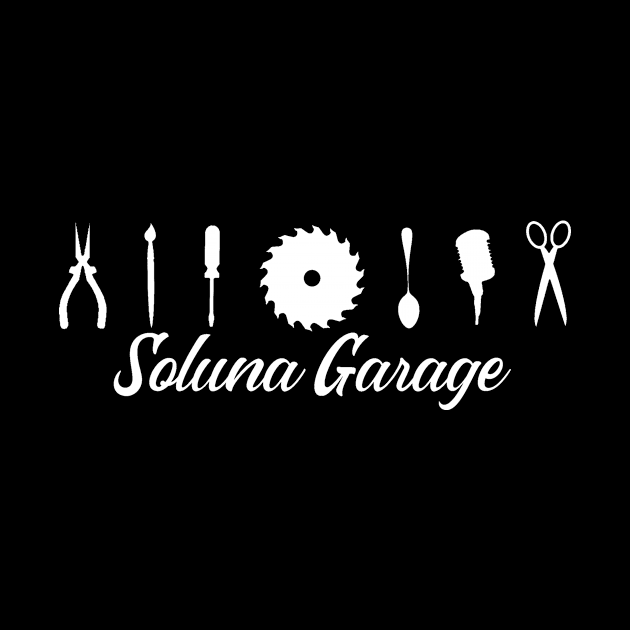 Soluna Garage (white art, banner style logo) by solunagarage