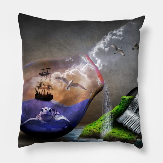 Broken Bulb Artwork Pillow by Divan