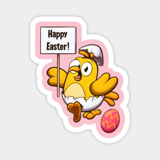 Cute Little Easter Chick With Sign Magnet