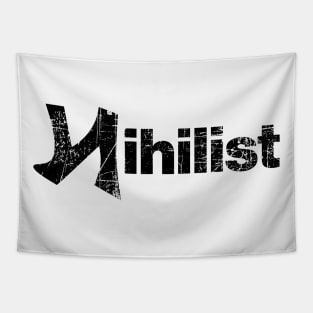 Nihilist Distressed Style Symbol Design Tapestry