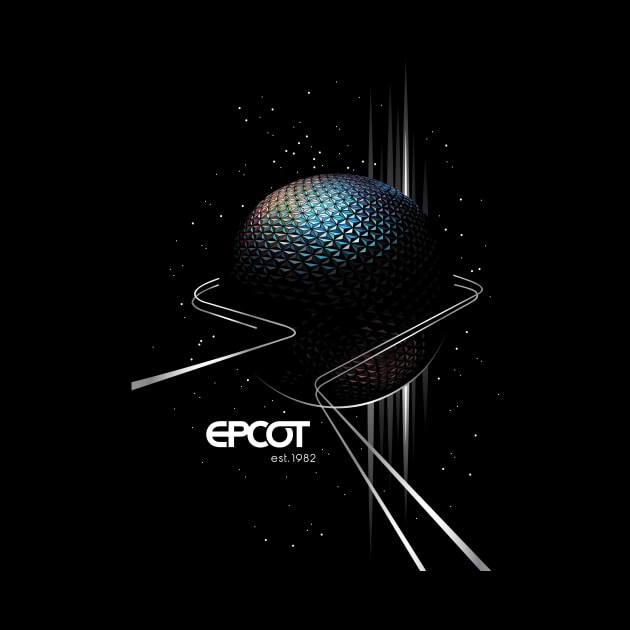 EPCOT Spaceship Earth Shirt Design - Front Design for Dark Shirts by Blake Dumesnil Designs