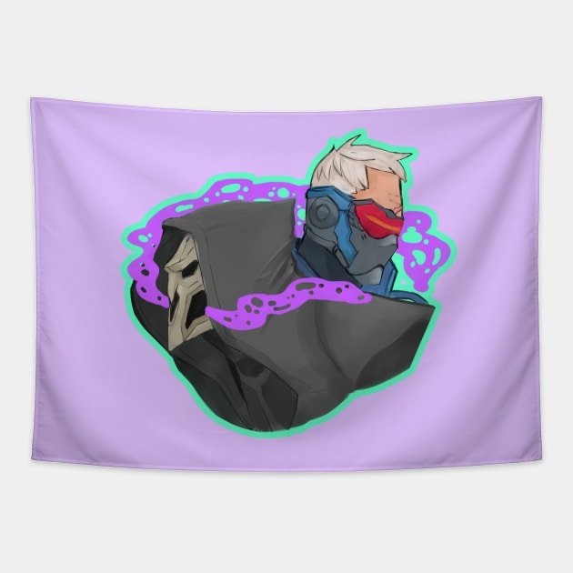 Old Friends | Soldier 76 & Reaper Tapestry by Serapheir