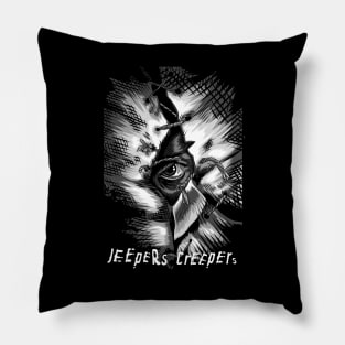 Jeepers creepers (black and white) Pillow