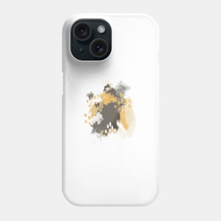 Painterly Brush Strokes in Mustard + Grey Phone Case