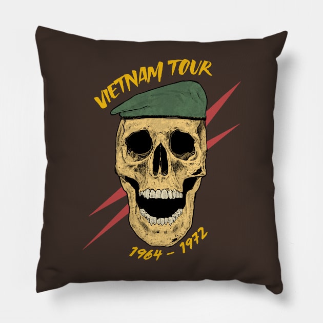 VIETNAM TOUR Special Forces MACV SOG (gold) Pillow by Cataraga