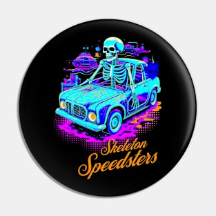 Skeleton Speedsters Halloween Pin
