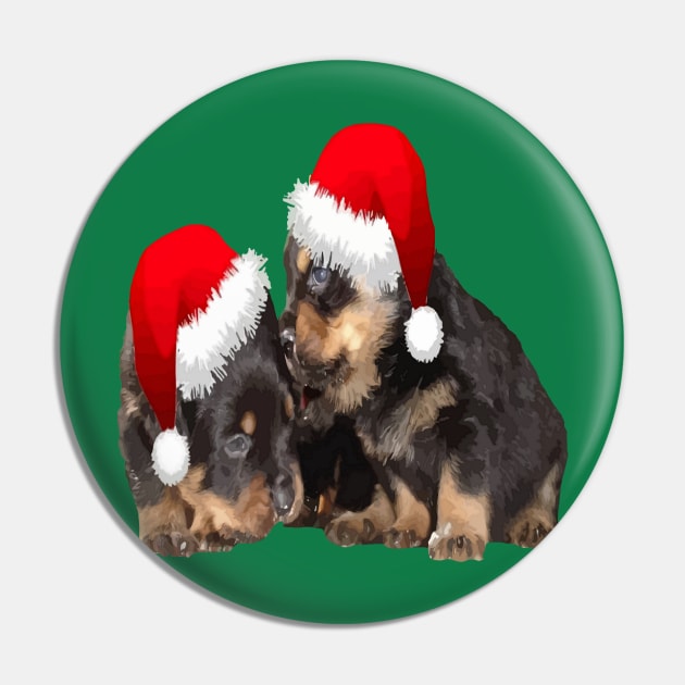 Christmas Rottweilers Wearing Festive Holiday Hats Pin by taiche