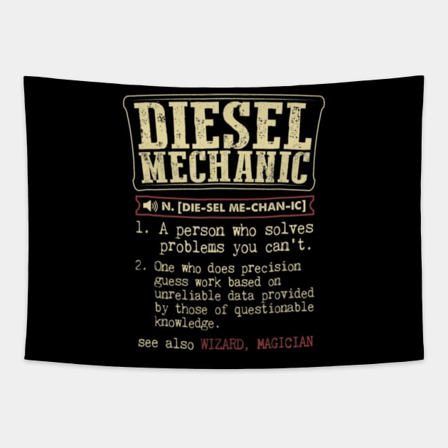 Funny Diesel Mechanic meaning Tapestry by brandysarahch