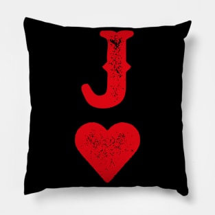 Jack of Hearts Blackjack Cards Poker 21 Q Couple Matching Pillow