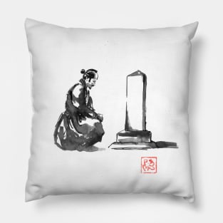 samurai grieving Pillow