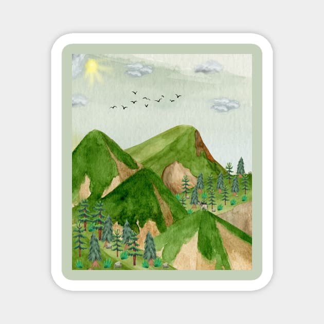 Wild mountains Magnet by AgnesTemplates