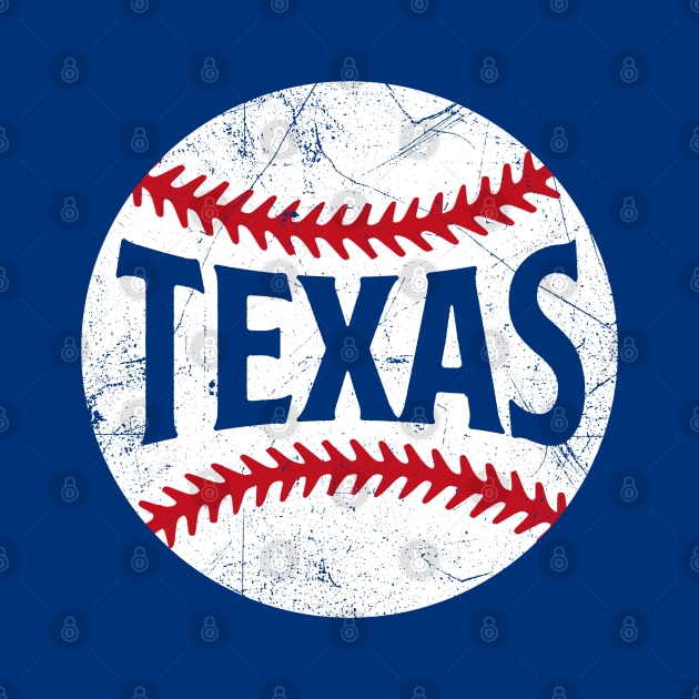 Texas Retro Baseball - Blue by KFig21